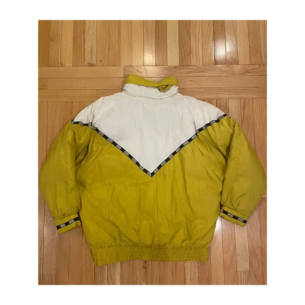 Totessport Vintage New Wave 80's 90's down filled ski jacket, L, mustard, hood‎